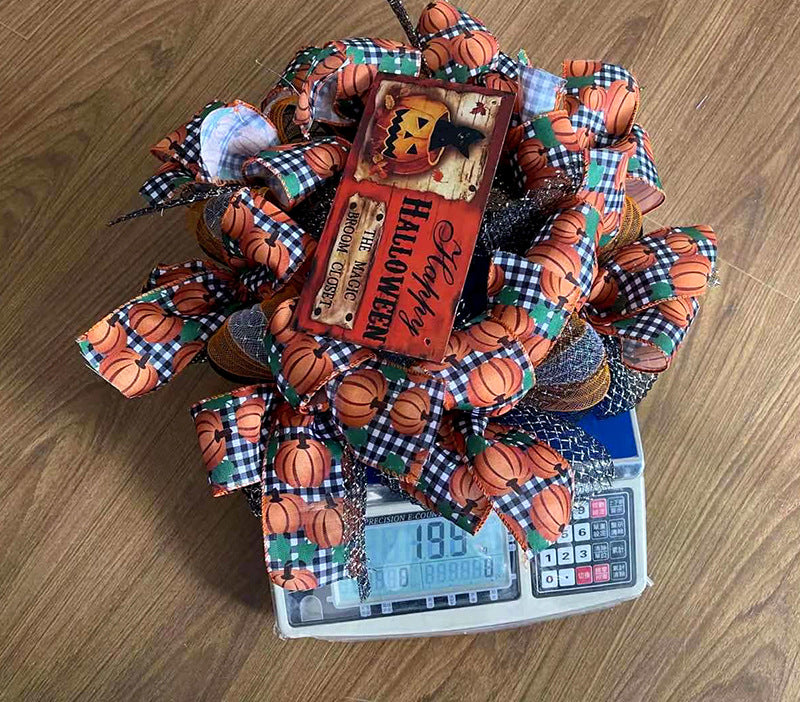 Halloween Decoration Wreath Pumpkin Name Plate Door Ornaments